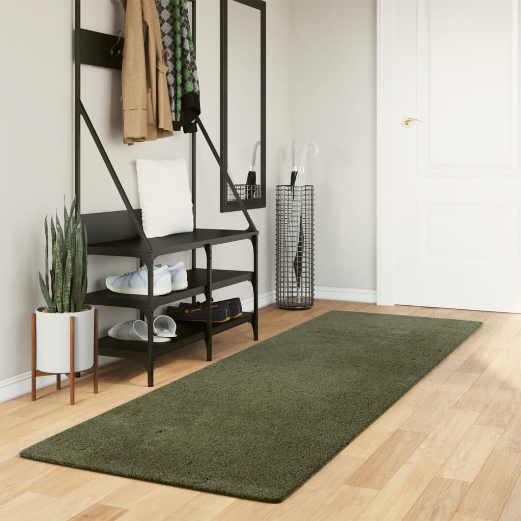vidaXL Koberec HUARTE krátky vlas mäkký umývateľný zelený 80x250 cm
