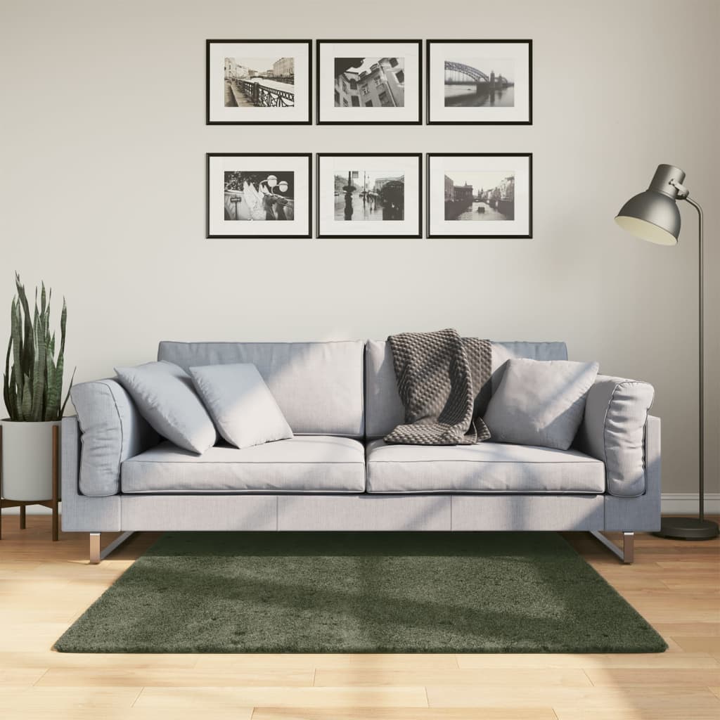 vidaXL Koberec HUARTE krátky vlas mäkký umývateľný zelený 120x120 cm