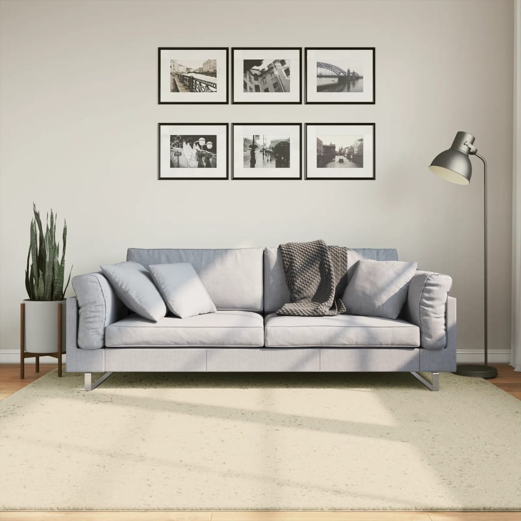 vidaXL Koberec HUARTE s krátkym vlakom umývateľný krémový 200x200 cm