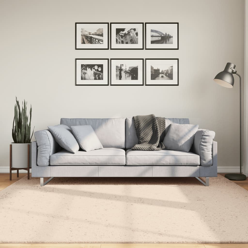 vidaXL Koberec HUARTE krátky vlas mäkký a umývateľný béžový 200x200 cm