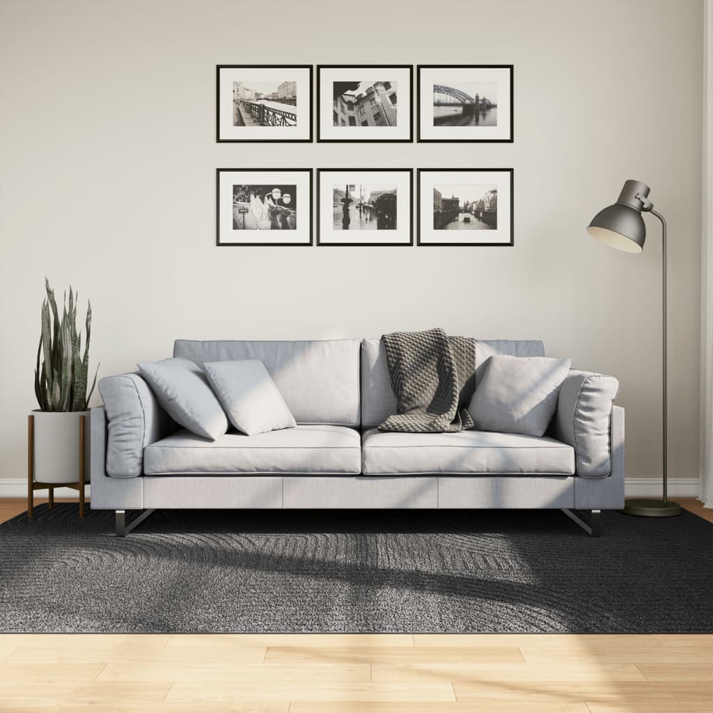 vidaXL Koberec IZA krátky vlas škandinávsky vzhľad antracit 160x230 cm