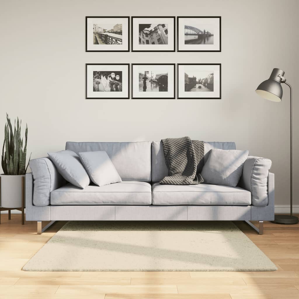 vidaXL Koberec HUARTE krátky vlas mäkký a umývateľný krémový 120x120cm