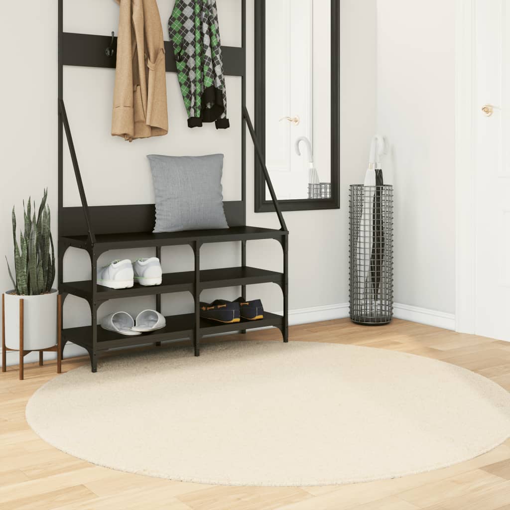 vidaXL Koberec HUARTE krátky vlas mäkký a umývateľný krémový Ø 160 cm