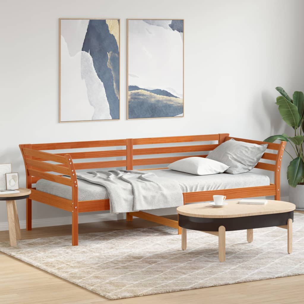 vidaXL Denná posteľ s matracom voskovo hnedá 80x200cm masívna borovica