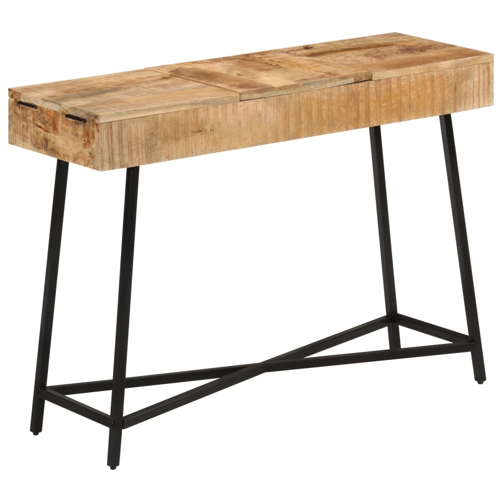 vidaXL Toaletný stolík 105x35x75 cm surový mangovníkový masív a železo