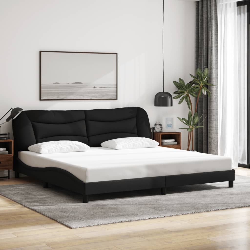 vidaXL Posteľ bez matraca čierny 200x200 cm látka