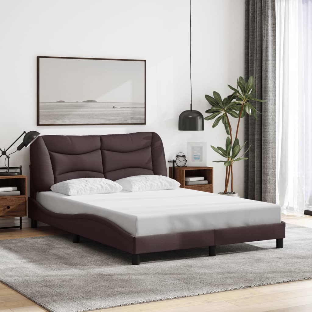 vidaXL Posteľ bez matraca tmavohnedá 140x200 cm látka