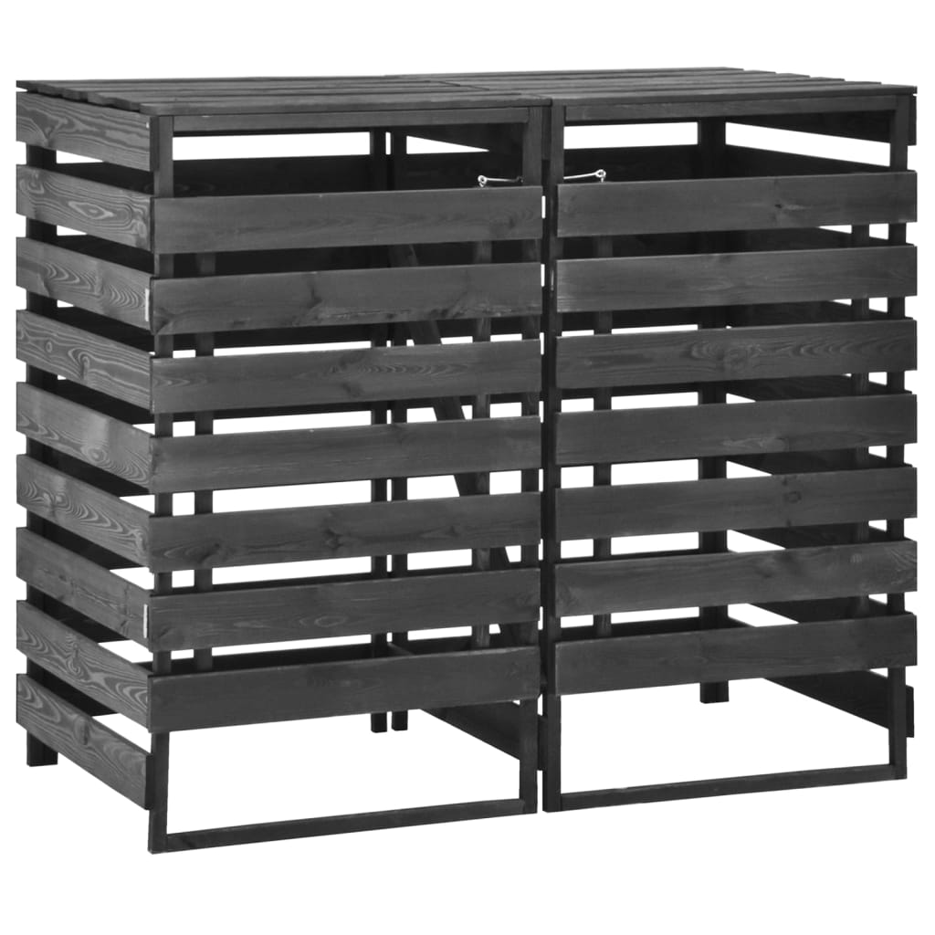 vidaXL Ohrada na dva odpadkové koše 140x75x121 cm, borovica s náterom