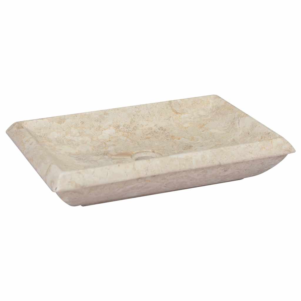 vidaXL Umývadlo krémové 50x35x10 cm mramor
