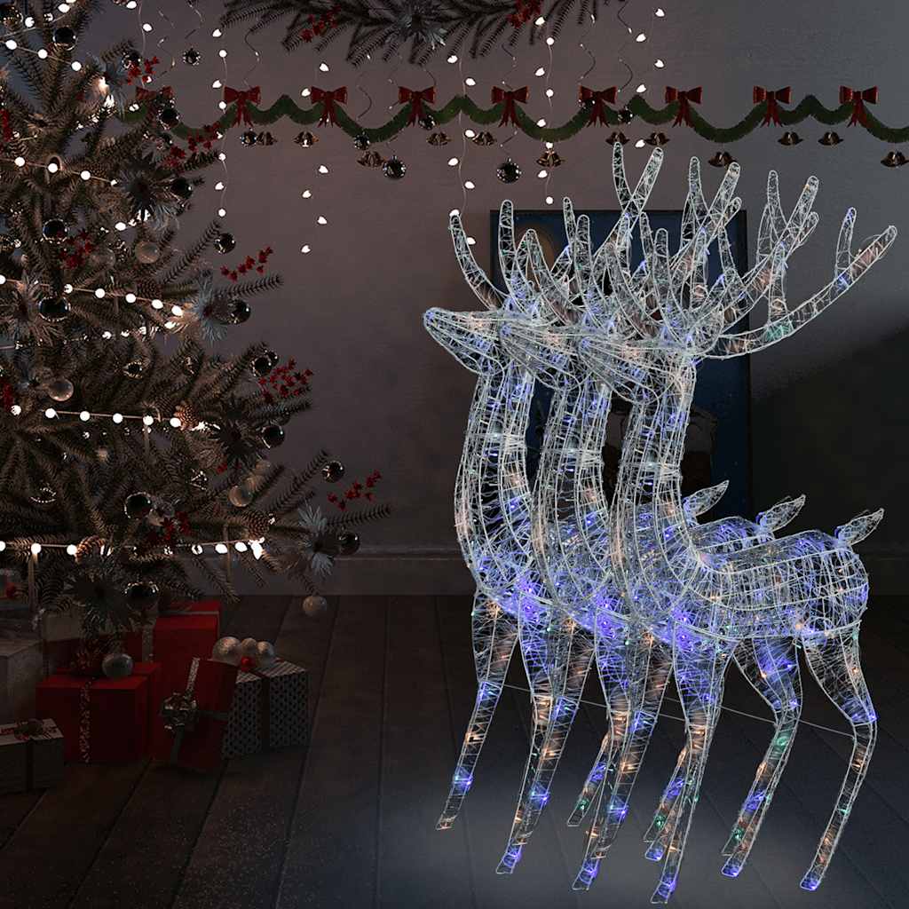vidaXL XXL Akrylové vianočné soby 250 LED 3 ks 180 cm viacfarebné