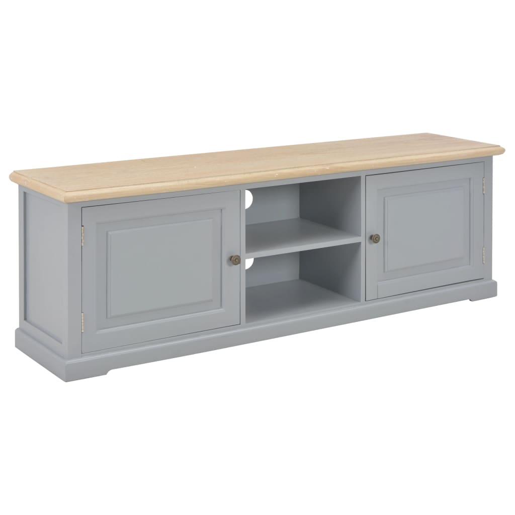 vidaXL TV stolík sivý 120x30x40 cm drevený