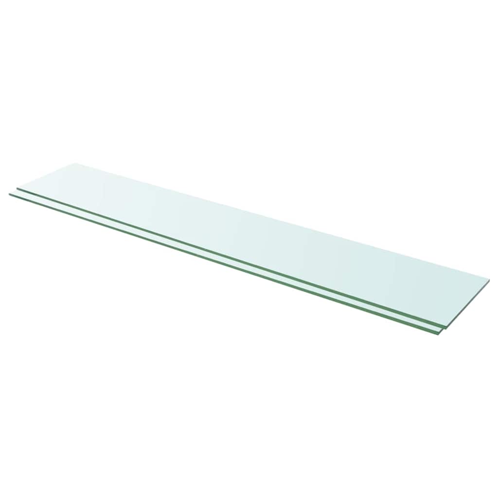 vidaXL Poličky 2 ks panel z priehľadného skla 110x20 cm