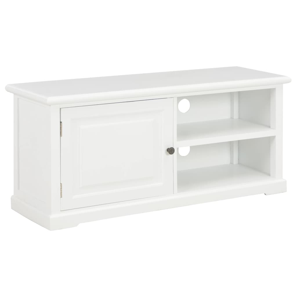 vidaXL TV stolík biely 90x30x40 cm drevený