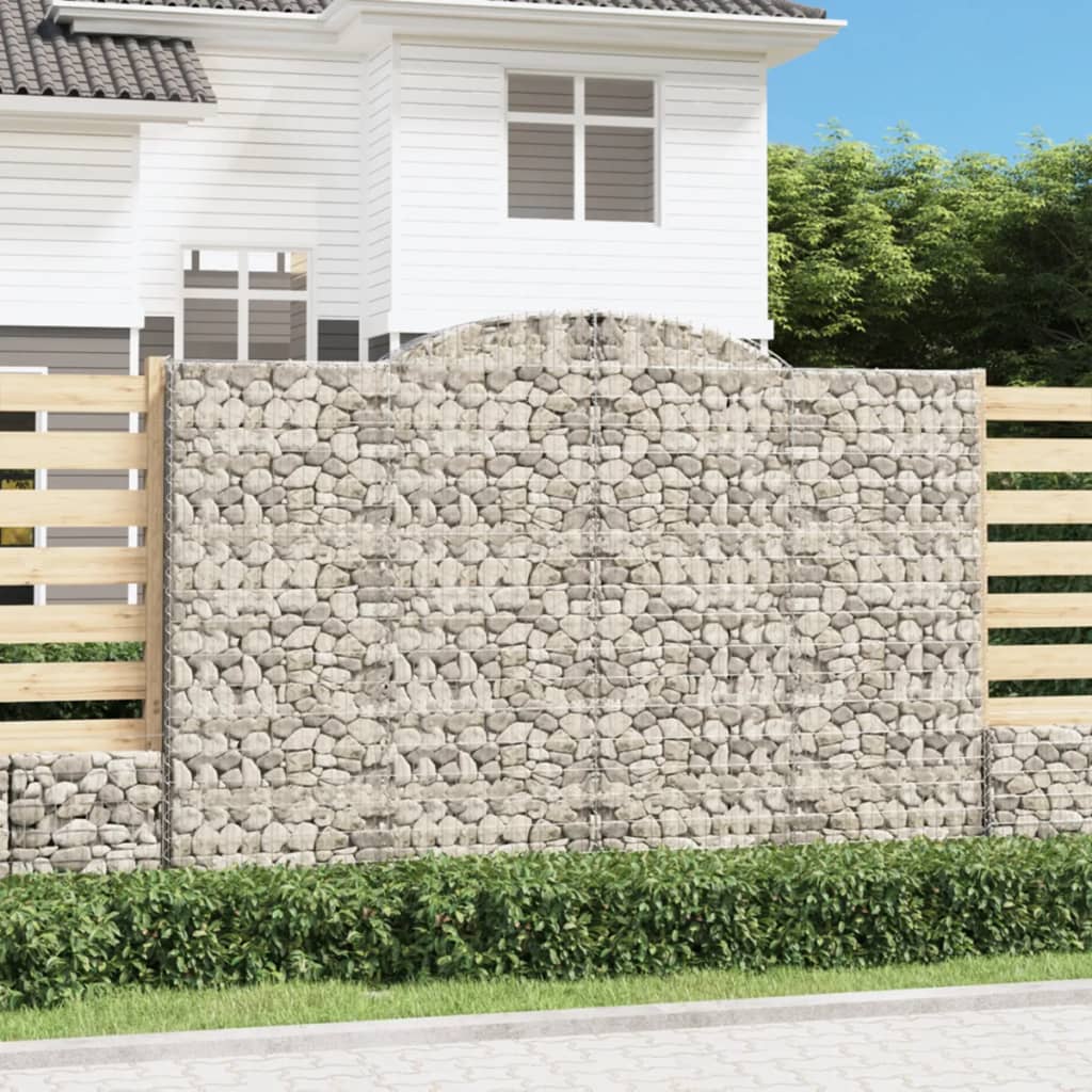 vidaXL Oblúkový gabionový kôš 300x30x200/220 cm pozinkované železo