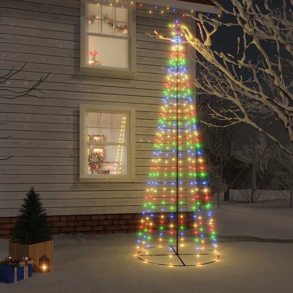 vidaXL Vianočný stromček, kužeľ 310 LED, farebné svetlo 100x300 cm