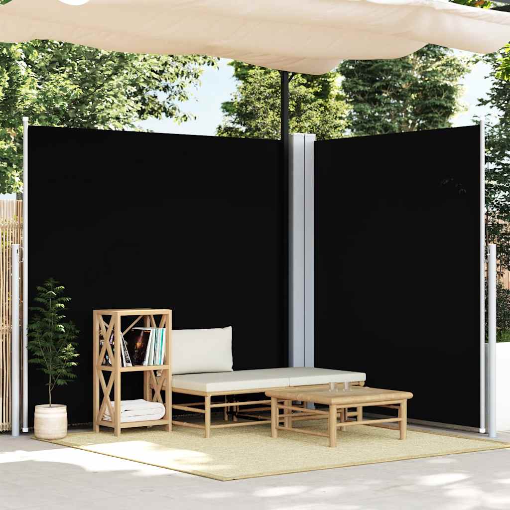 vidaXL Zaťahovacia bočná markíza čierna 220x600 cm