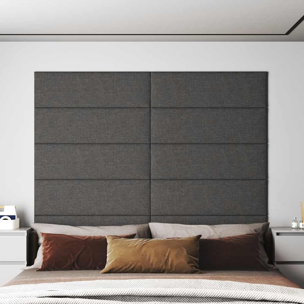 vidaXL Nástenné panely 12 ks tmavosivé 90x30 cm látka 3,24 m²