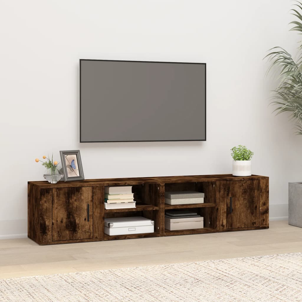 vidaXL TV skrinky 2 ks dymový dub 80x31,5x36 cm spracované drevo