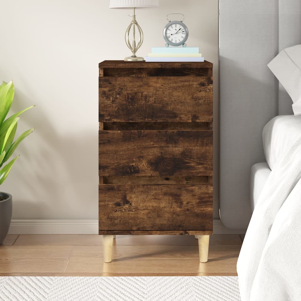 vidaXL Nočný stolík dymový dub 40x35x70 cm spracované drevo
