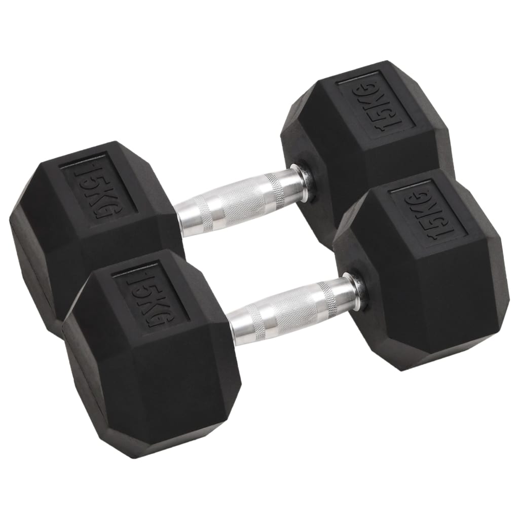 vidaXL Jednoručné činky 2 ks 30 kg celkové liatina
