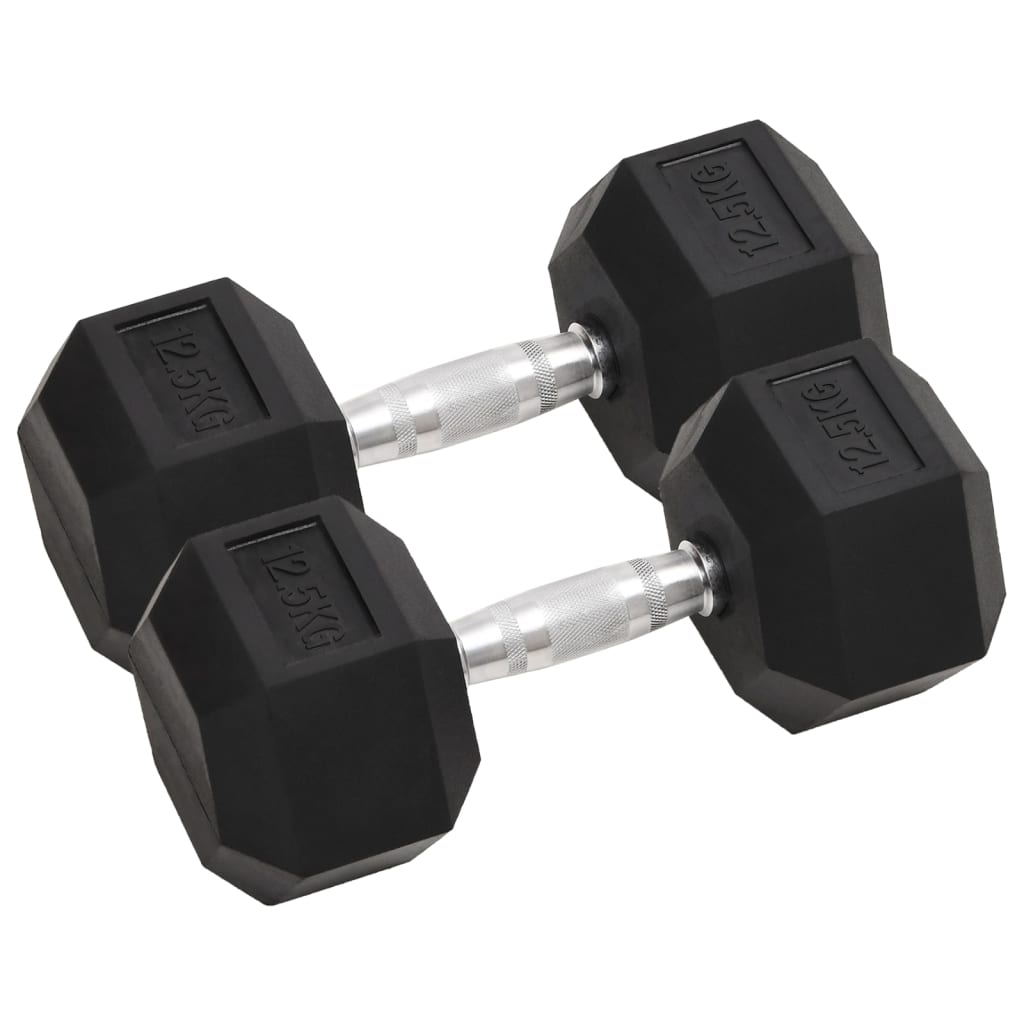vidaXL Jednoručné činky 2 ks 25 kg celkové liatina