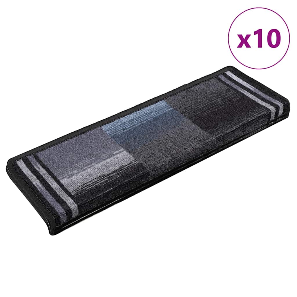 vidaXL Nášľapy na schody samolepiace 10 ks 65x21x4 cm čierne