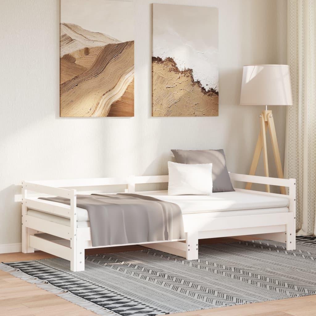 vidaXL Rozkladacia denná posteľ bez matraca, biela, 80x200 cm
