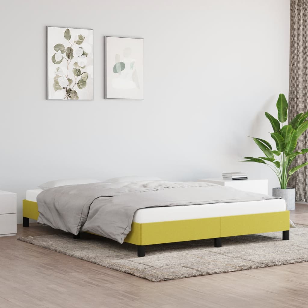 vidaXL Posteľ bez matraca zelená 140x200 cm látka