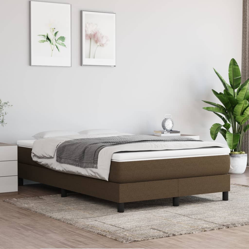 vidaXL Posteľ bez matraca tmavohnedá 120x200 cm látka