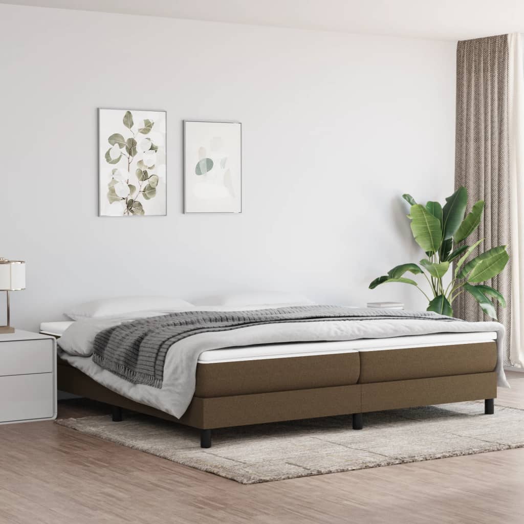 vidaXL Posteľ bez matraca tmavohnedá 200x200 cm látka