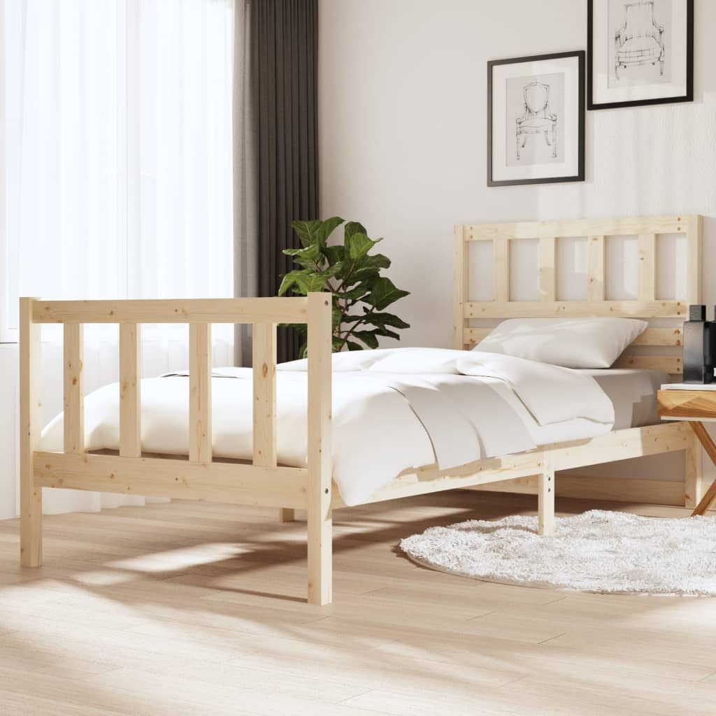 vidaXL Posteľný rám masívne drevo 90x200 cm