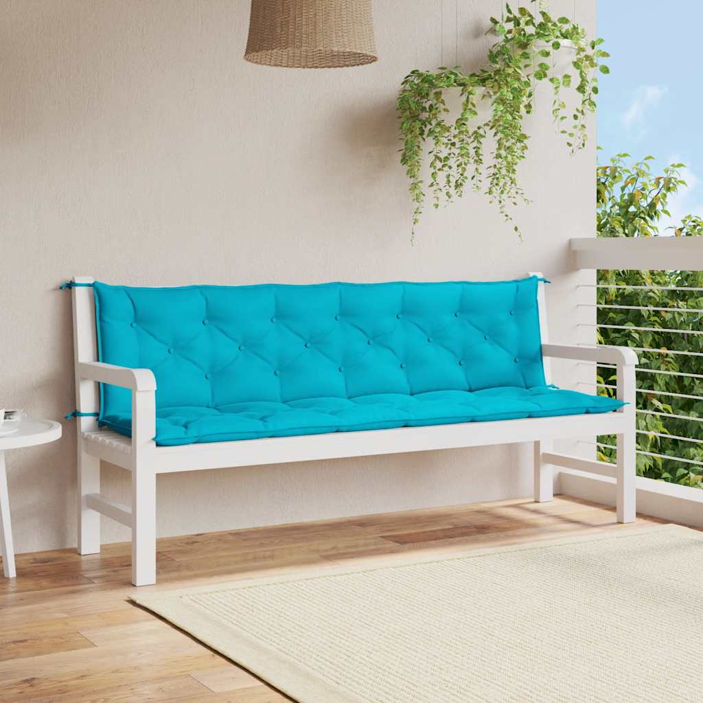 vidaXL Podložky na záhradnú lavičku 2 ks tyrkysové 200x50x7 cm látka
