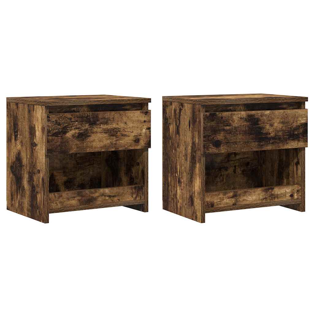 vidaXL Nočné stolíky 2 ks dymový dub 40x30x39 cm spracované drevo