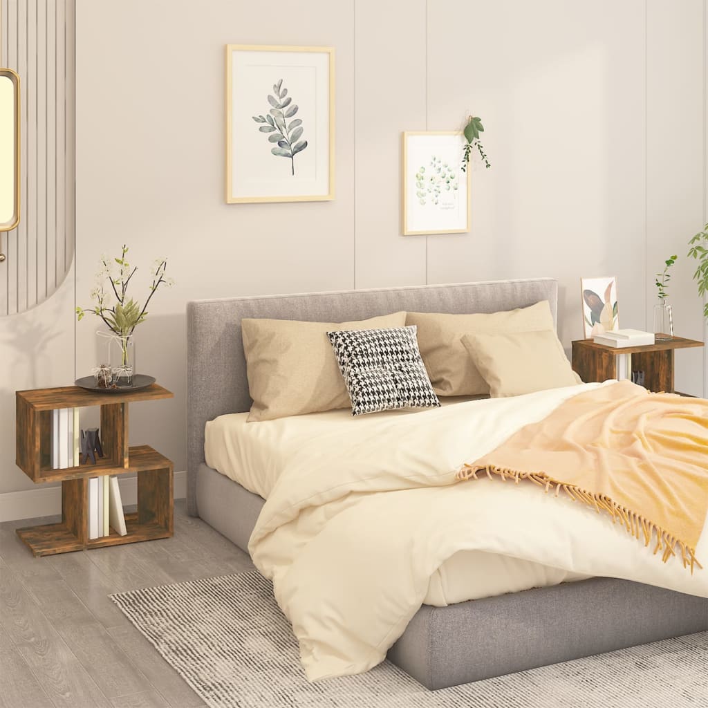 vidaXL Nočné stolíky 2 ks dymový dub 50x30x51,5 cm spracované drevo