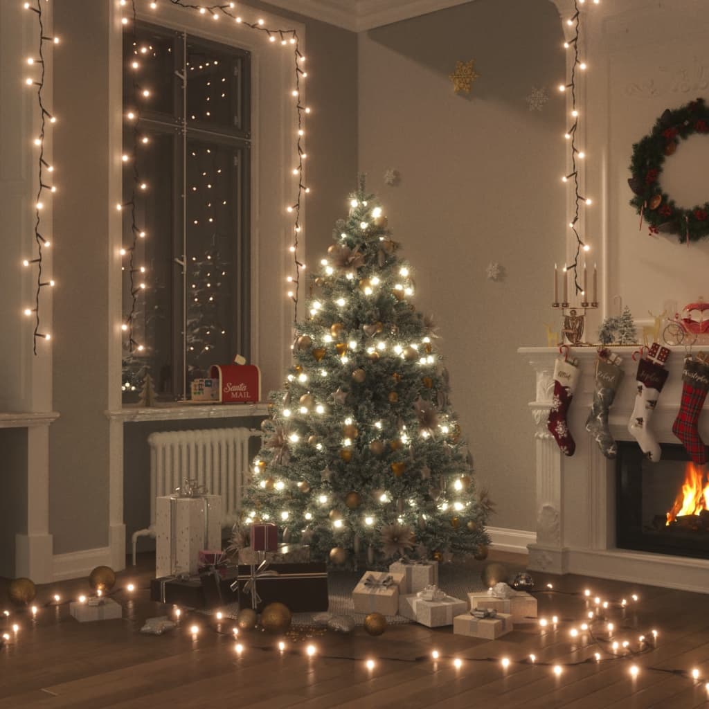 vidaXL Svetelná reťaz so 600 LED diódami 60 m, 8 efektov, IP44, teplá biela
