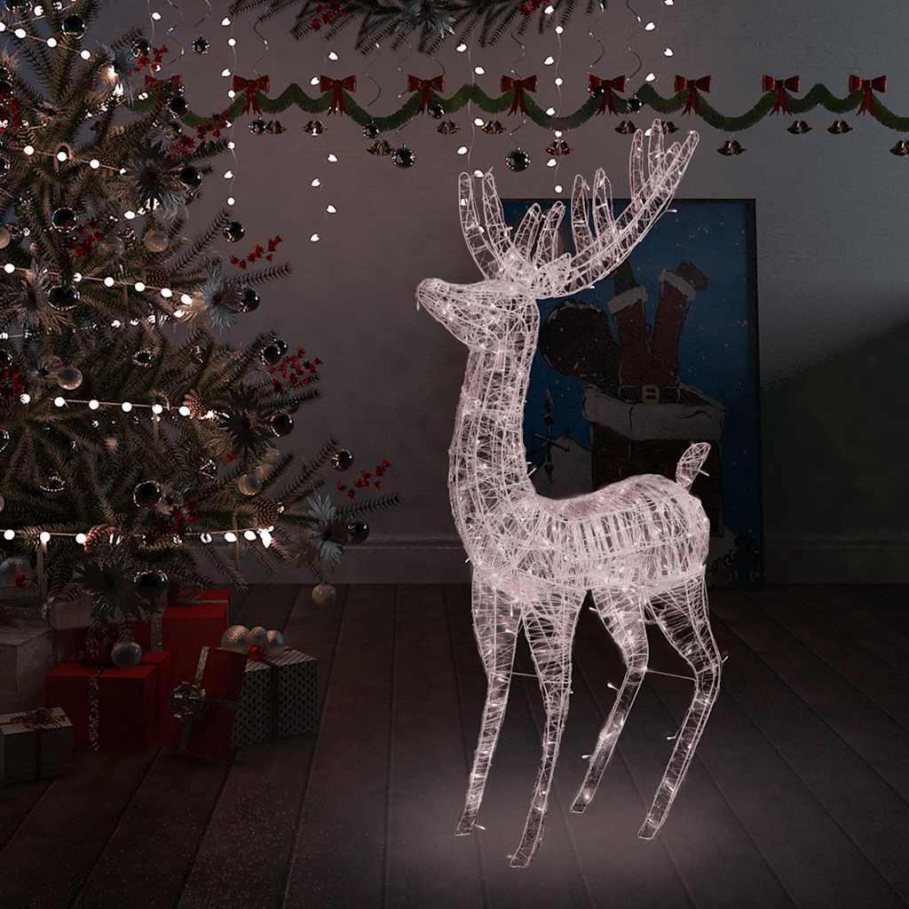 vidaXL XXL Akrylový vianočný sob 250 LED 180 cm teplý biely