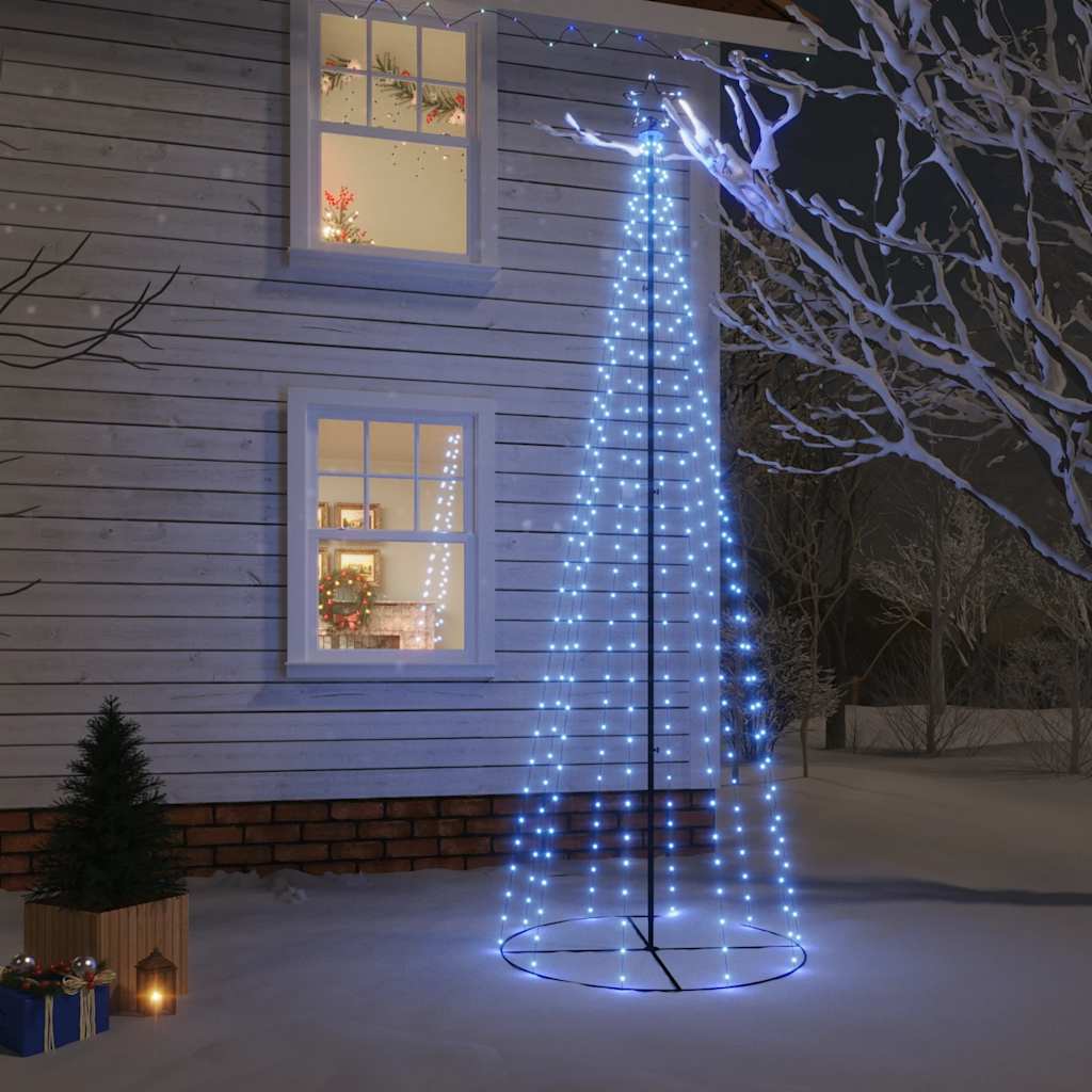 vidaXL Vianočný stromček, kužeľ 310 LED, modré svetlo 100x300 cm