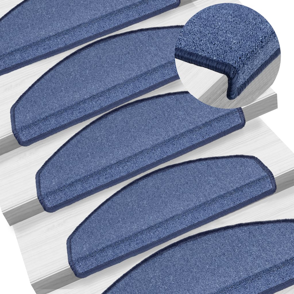 vidaXL Schodové rohože 10 ks 65x24x4 cm modré polkruhové veľké