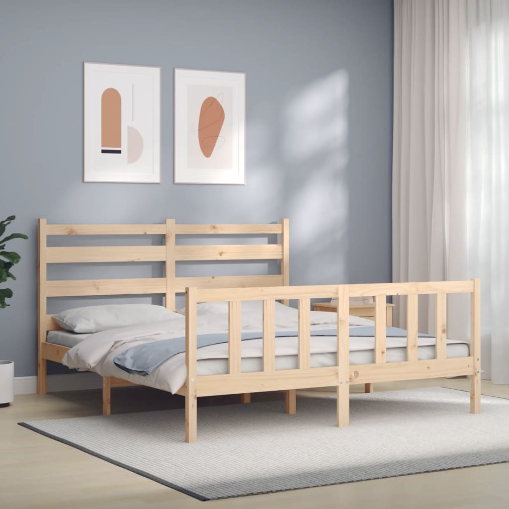 vidaXL Posteľ bez matraca 160x200 cm masívna borovica