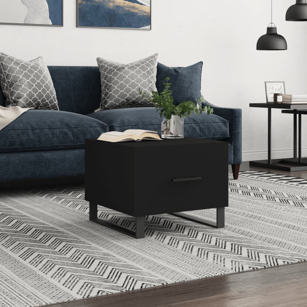 vidaXL Konferenčný stolík čierny 50x50x40 cm spracované drevo