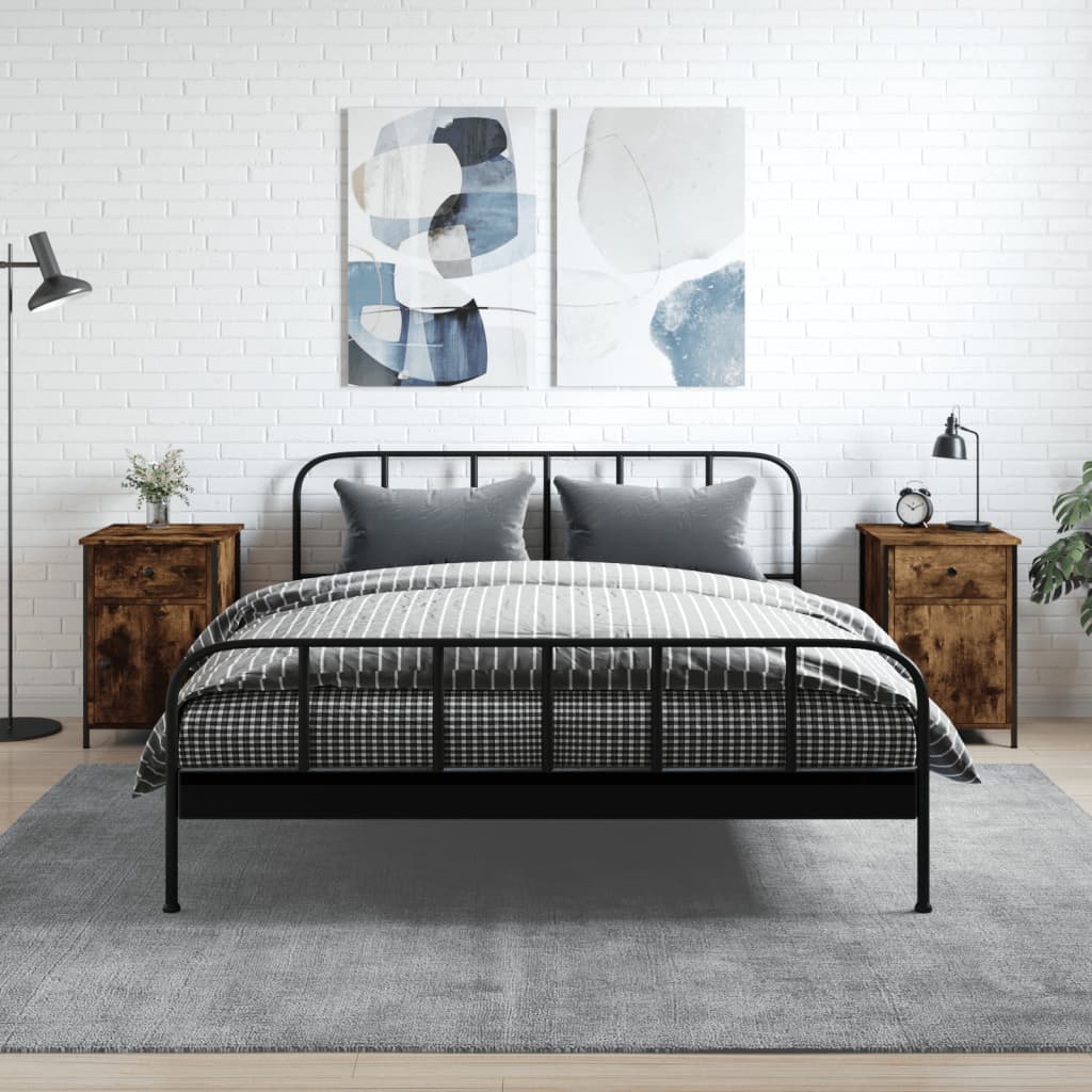 vidaXL Nočné stolíky 2 ks dymový dub 40x42x60 cm kompozitné drevo