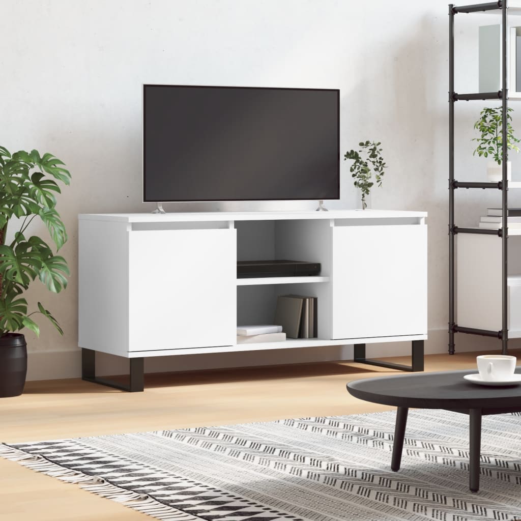 vidaXL TV skrinka biela 104x35x50 cm kompozitné drevo