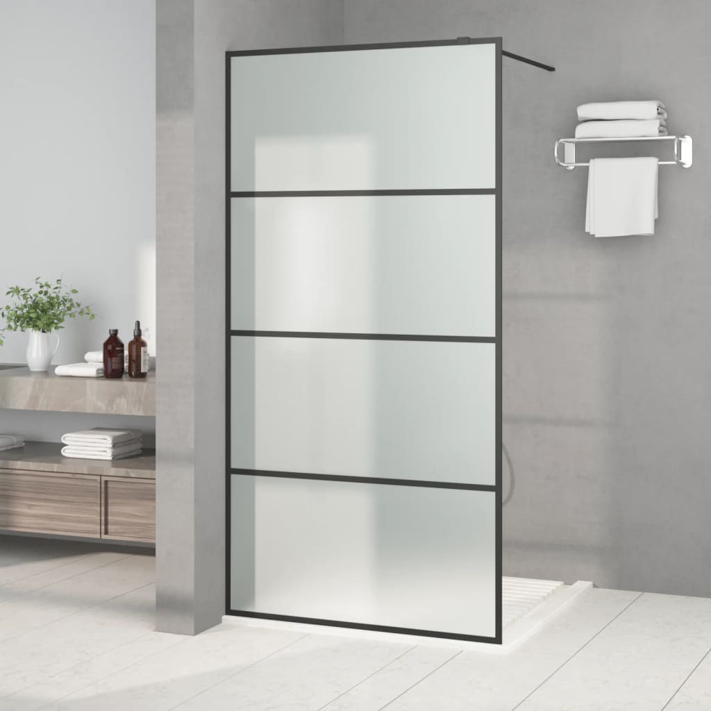 vidaXL Sprchová zástena čierna 100x195 cm matné ESG sklo