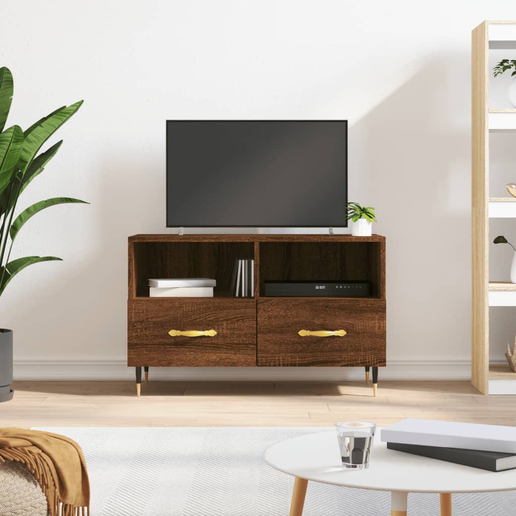 vidaXL TV skrinka hnedý dub 80x36x50 cm spracované drevo