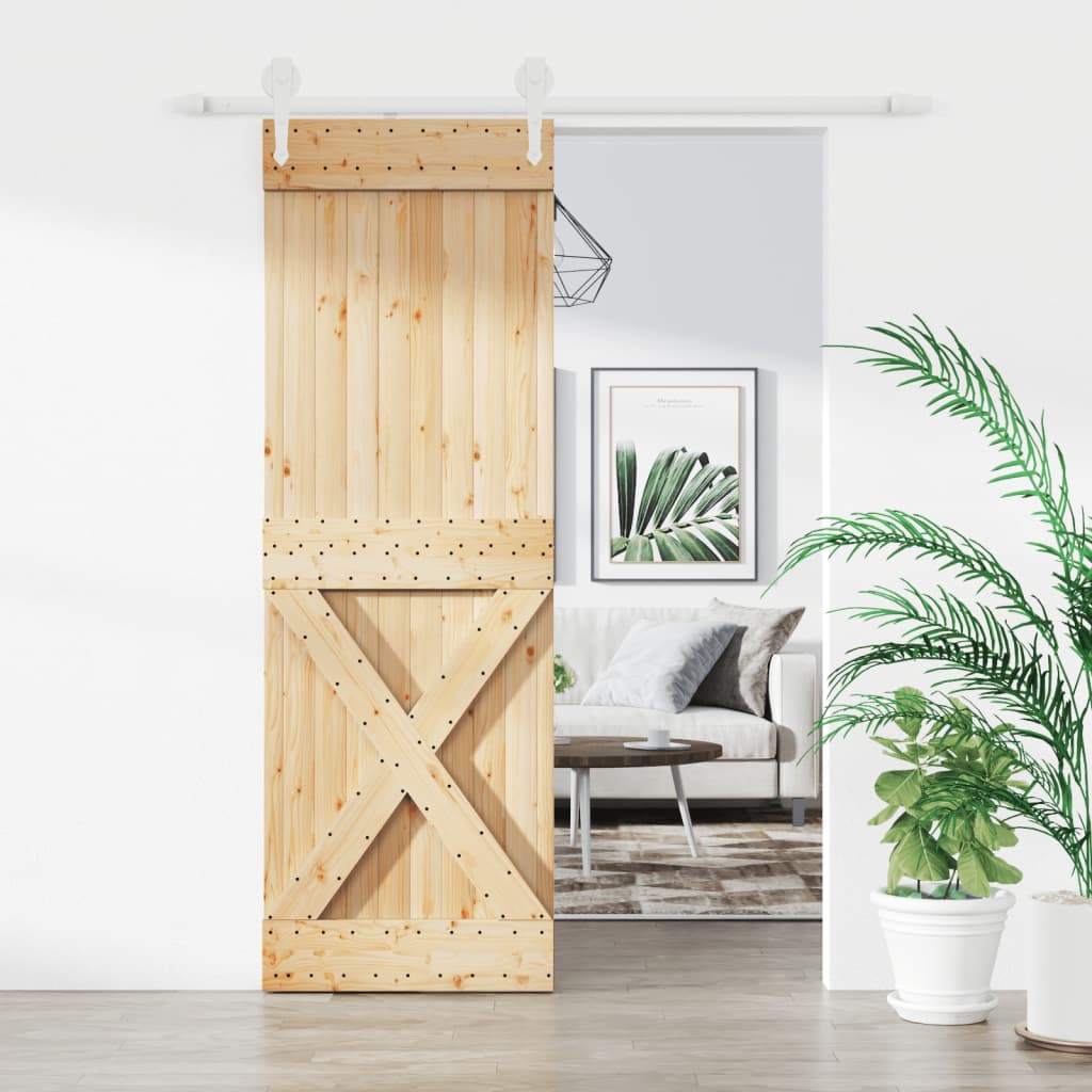 vidaXL Posuvné dvere so sadou kovania 70x210 cm borovicový masív