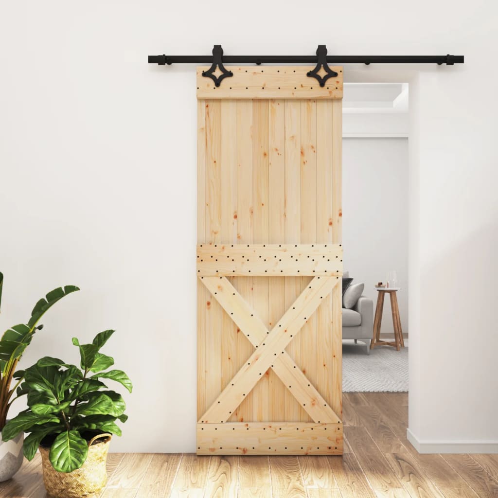 vidaXL Posuvné dvere so sadou kovania 80x210 cm borovicový masív