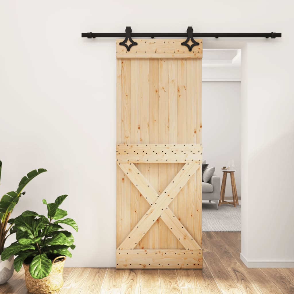 vidaXL Posuvné dvere so sadou kovania 80x210 cm borovicový masív