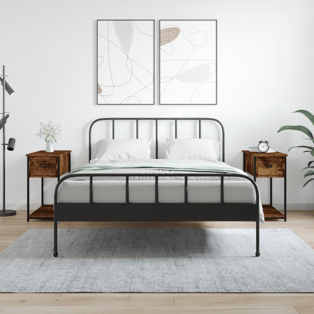 vidaXL Nočné stolíky 2 ks dymový dub 30x60x60 cm kompozitné drevo