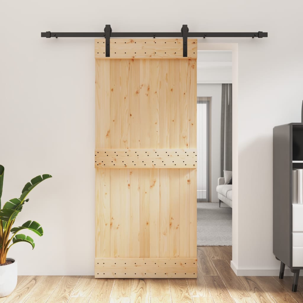 vidaXL Posuvné dvere so sadou kovania 90x210 cm borovicový masív