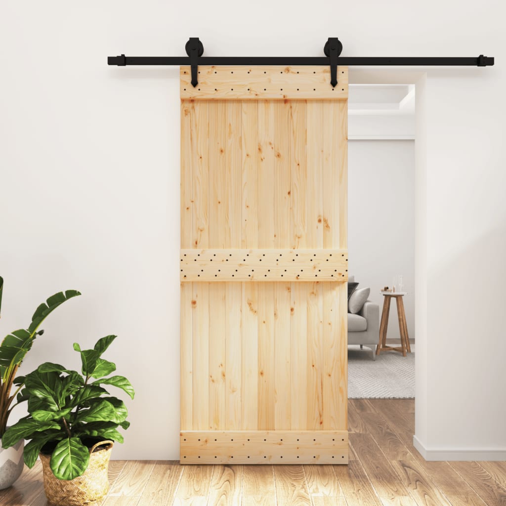 vidaXL Posuvné dvere so sadou kovania 90x210 cm borovicový masív